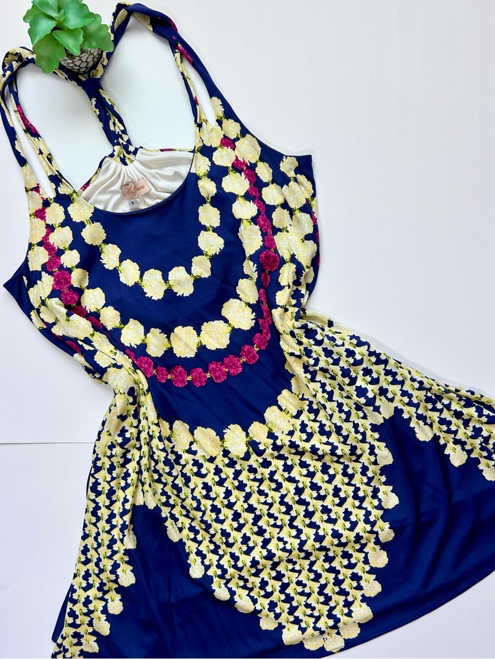 Mara Hoffman Silk Racer Back Mini Dress Floral Lei Necklace Print Size Small S - Picture 2 of 7